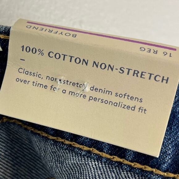 Universal Thread Boyfriend Jeans Slim Hip Thigh Tapered Leg Crop Rolled 16 Reg - Picture 6 of 6